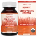 유기 Cordyceps 버섯 추출물 - 70% beta 포도당 - 가장 높은 활동적인 영양성 수준, 최대 힘 Cordyceps 캡슐, 미국 Grown + 초음파 적출 - 성과, 면제 & 에너지 - 60의 캡슐