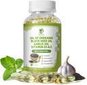 Lukaree Oregano 오일 캡슐 블랙 씨앗 오일, 마늘 오일, 비타민 D3 E, 99 % 높은 농도 Carvacrol - 산화 방지제, 면역 및 소화 지원 *, 120 Softgels 모자, 60 일 공급, 비 GMO | GMP