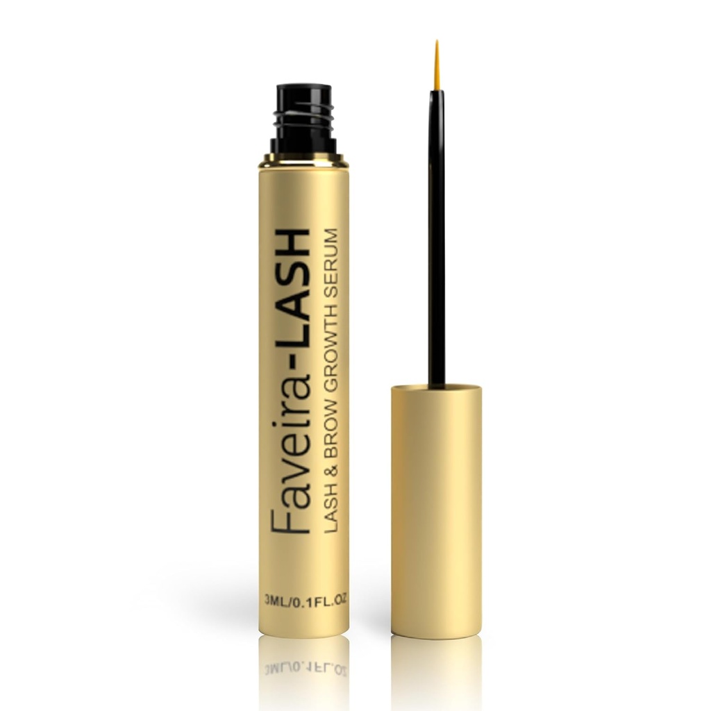 속눈썹 성장을위한 속눈썹 세럼 : 더 긴 풀러 및 더 두꺼운 Luscious Lashes 및 Brows 3ML을위한 고급 공식이있는 Faveira Beauty Eyelash 및 Brow Serum