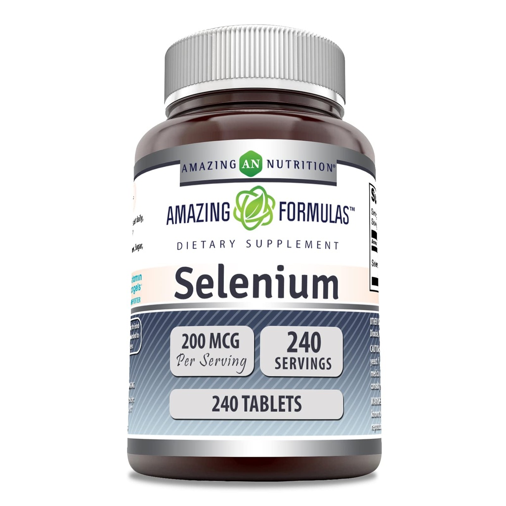 Amazing Formulas Selenium 200 Mcg | Tablets Supplement | Non-GMO | 글루텐 프리 | 미국 (1개 팩 | 240개)
