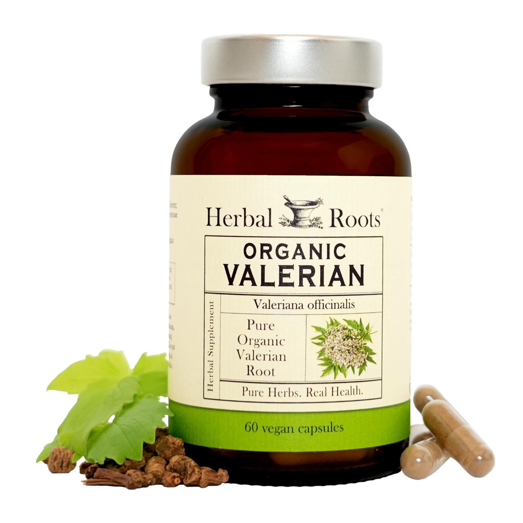 초본 뿌리 순수한 유기 Valerian 뿌리 캡슐 - 900 mg - Melatonin, Non-GMO - 60 조사 Vegan 캡슐, 초본 보충교재로 형성하는 non-Habit