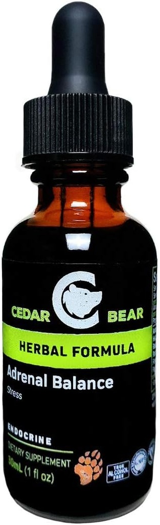 Cedar Bear Adrenal Balance - Adaptogens와 액체 초본 보충은 피로를 풀고 스트레스를 줄이고 에너지를 1 fl oz / 30 ml를 증가시킵니다.