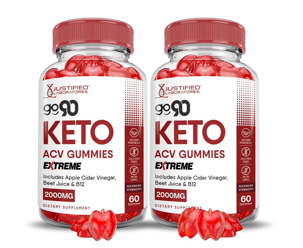 Justified Laboratories (2 팩 Go 90 Keto ACV Gummies Extreme 2000MG Go90 Keto Gummies Apple Cider Vinegar Pomegranate Beet Juice Powder B12 Vegan Non GMO 120 거미