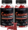 Creatine Monohydrate Gummies 남자 & 여자 5g, 설탕 자유로운 전 운동 거미 W/L-Taurine, Betaine 무수, 알파 GPC, 비타민 B12의 근육 힘 & 에너지 부스트 (2 팩)를 위한 Chewable Gummies