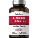 Piping Rock L-Arginine L-Citrulline 보충교재 1500 mg | 120의 캡슐 | 남자와 여자를 위한 자유로운 모양 알약 | 비 GMO, 글루텐 자유로운