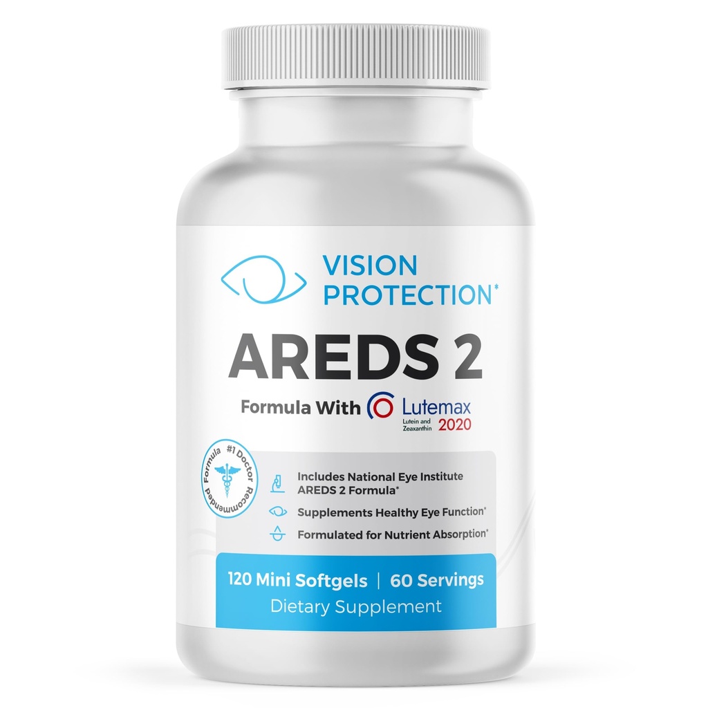 AREDS 2 눈 비타민 & Ocular 건강을 위한 무기물 보충교재, 자연적인 눈 연구소를 가진 Lutemax 2020는 2개의 학문 성분 Lutein, 비타민 C, & Zeaxanthin, 120 소형 Softgels를 연구합니다