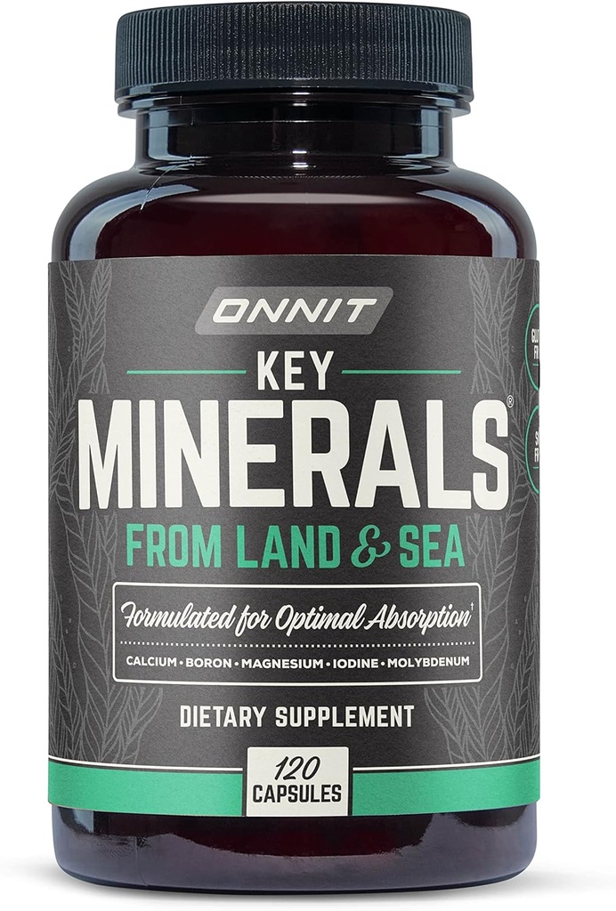 Onnit 열쇠 무기물: 칼슘, 마그네슘, Molybdenum 및 Iodine 보충교재 (120ct)