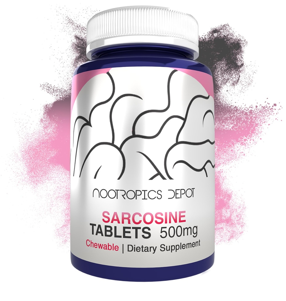 Nootropics Depot Sarcosine 정제 | 체할 수 있는 | 500mg | 120 조사