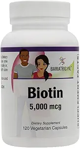 BariatricPal Biotin 5,000 mcg 쉬운 삼키기 캡슐 (120ct 병)