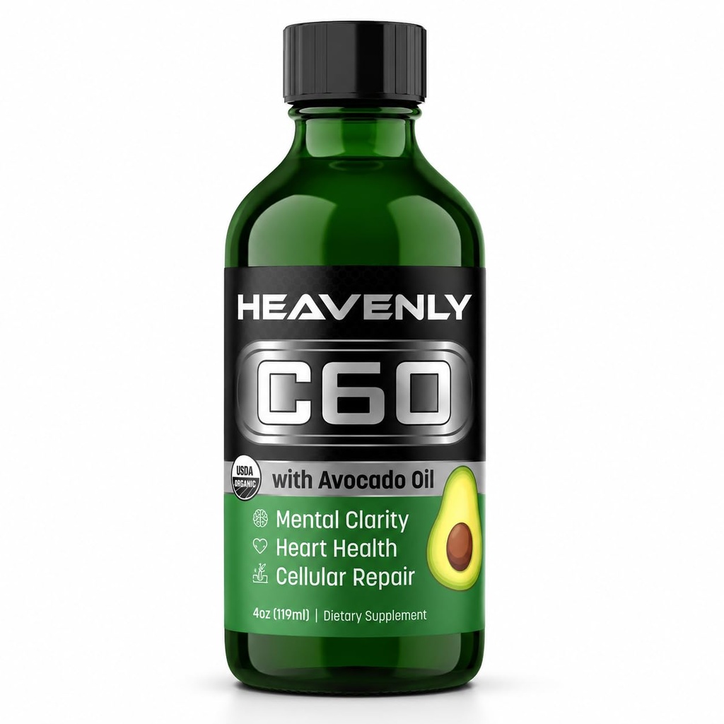HNP Labs C60 Avocado Oil Cold Pressed Organic - Boost Energy, Mental Clarity, Slow Aging Naturally 및 Performance - 99.99% Sublimated C60 USA Made Organic Avocado Oil - 안전 인증