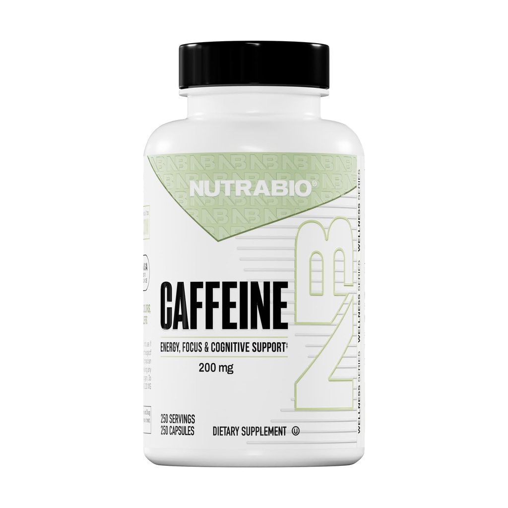 NutraBio 100 % 순수 카페 캡슐 (250 캡슐)