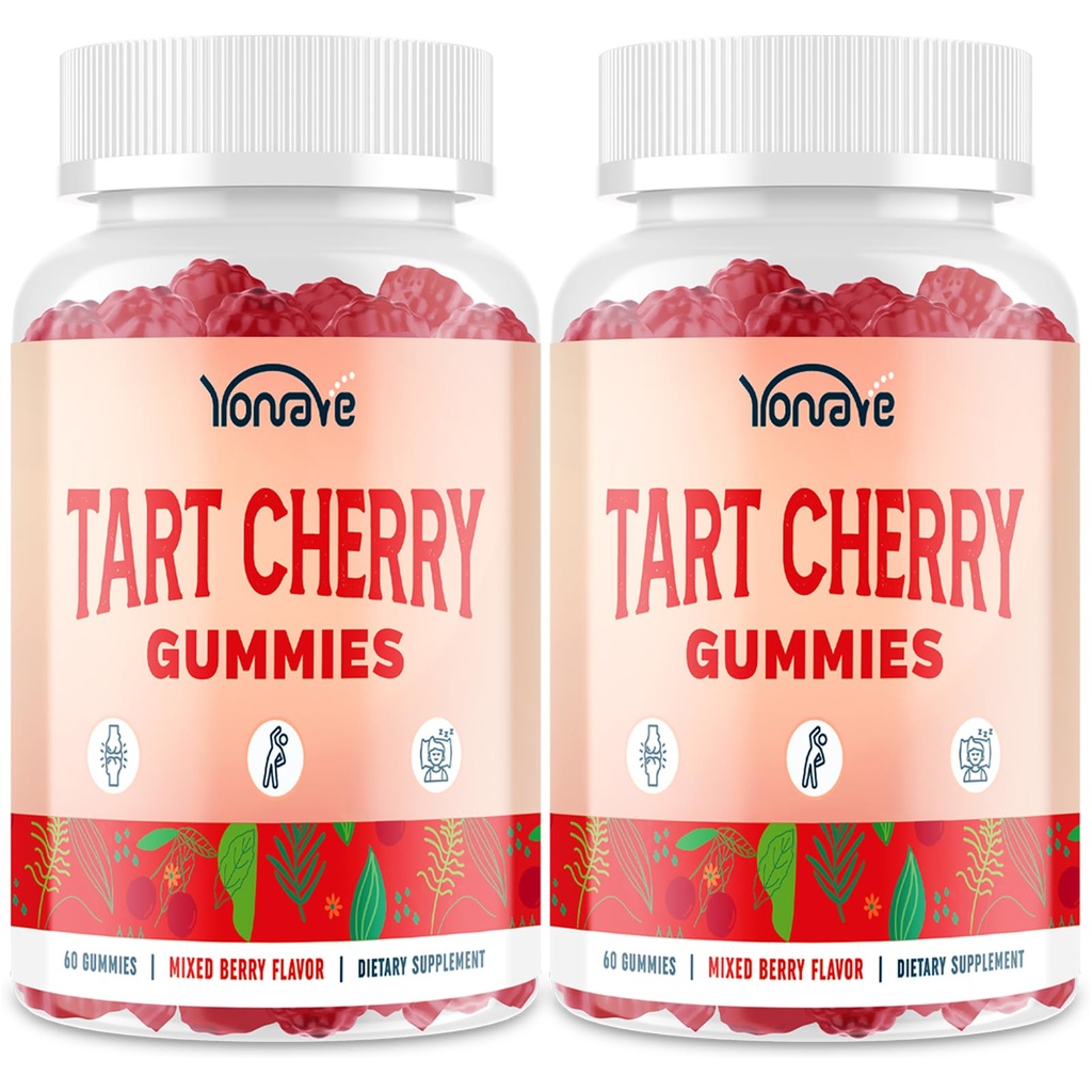 3300mg Tart Cherry Gummies for Uric Acid Cleanse, Sleep, Gout, Joint & Kidney Support - Celery Seed, Melatonin, 비타민 C - Detox & Antioxidant - 혼합 Berry 맛, 120 조사