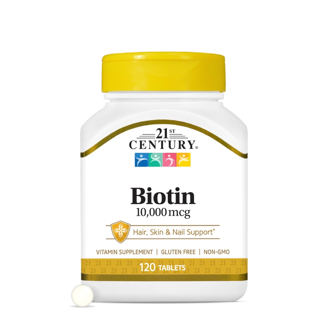 21세기 Biotin 정제, 10,000 mcg, 불발 120 조사