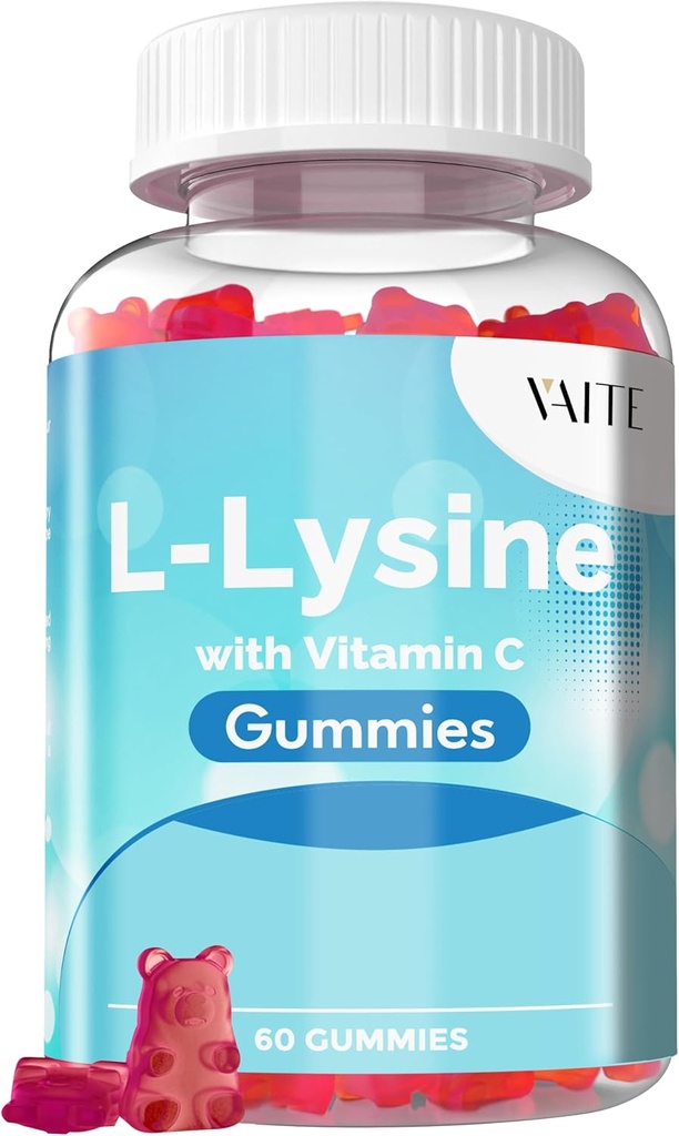 비타민 C - 피부, 입술 & 찬 Sore* 여성을 가진 비타민 L 리진 800mg Gummies - 성인을 위한 리진, 지원 조직 건강 & 면역 체계, 아미노산 & 복잡한 보충교재, 60 Vegan Chewable
