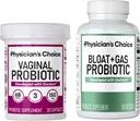 Physician 's CHOICE Vaginal Wellness Probiotic 30ct + Bloat & Gas Probiotic 30ct - 여성용 월간 릴리프 콤보