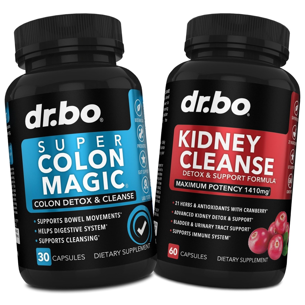 Colon Cleanser Detox & Kidney Cleanse - 15 Day Colon Cleanse 알약 Probiotic & Kidney Detox Support Supplement Cranberry - Intestinal Stomach Bloating Gut & Kidneys를위한 Bowel 운동 보충제