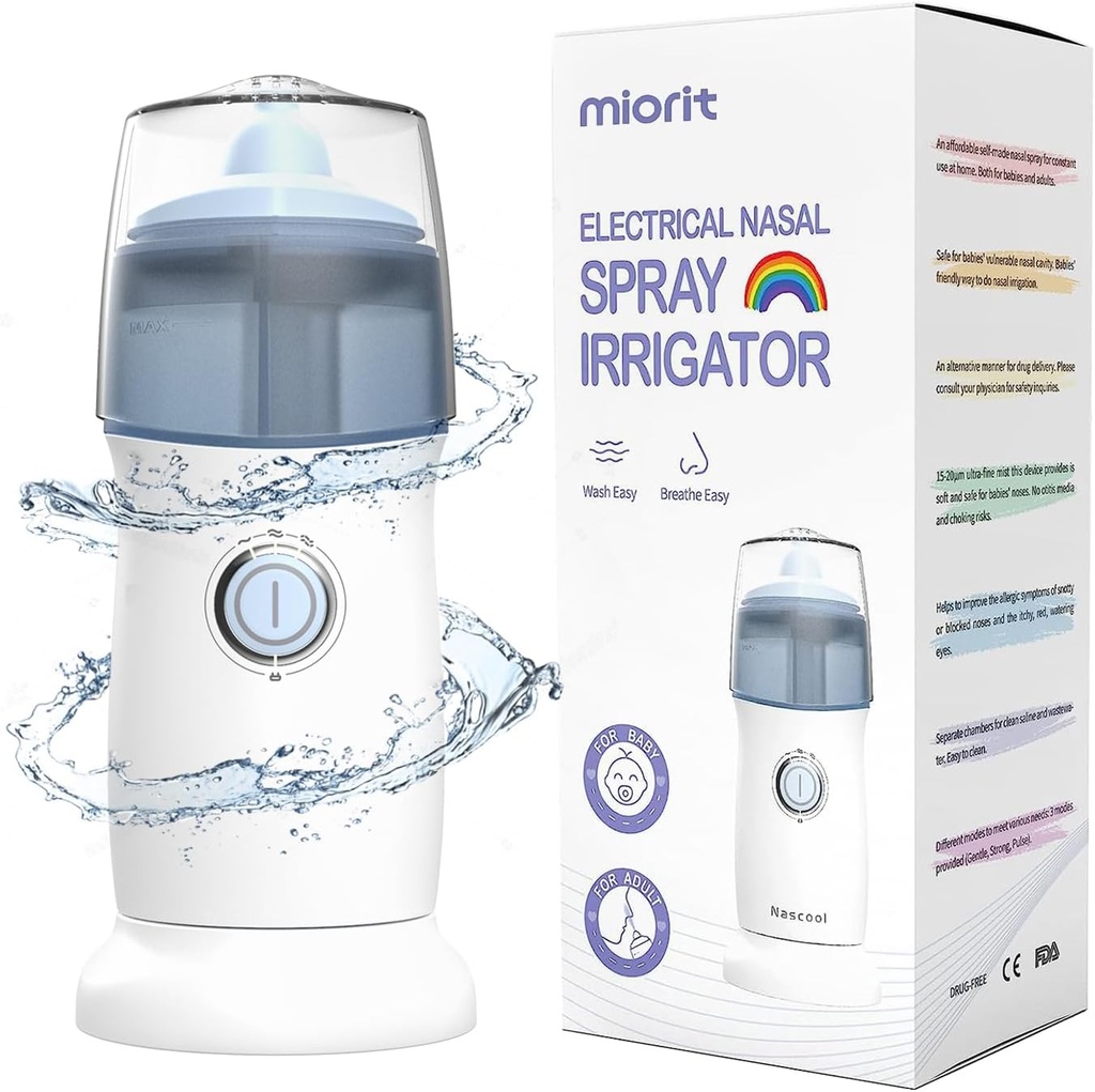 Nasal Irrigator with Gental Spray - Ultra Fine Mist - Sinus Relief 용 관개 - Nose Cleaner Aspirator System - 방수