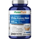 NusaPure 백색 신장 콩 30:1 추출물, 24,000 mg 200 Vegan 캡슐과 동등한 800 mg - Bioperine - (비건, 비 GMO)