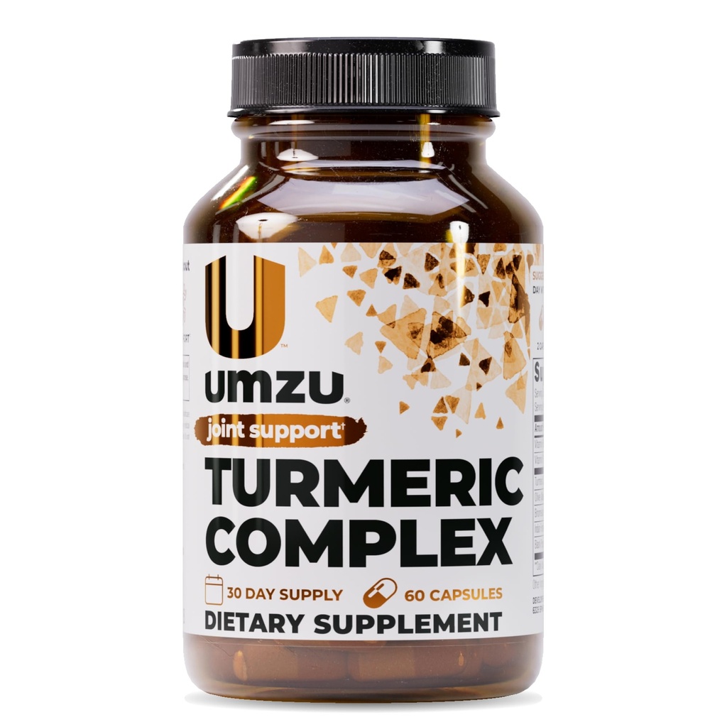UMZU Turmeric Curcumin 보충교재 | 합동 컴포트 7 자연적인 성분 - Bromelin, Boswellia & BioPerine 까만 고추 | 합동 건강 & 면역력 지원 (30 일 공급 | 60의 캡슐)