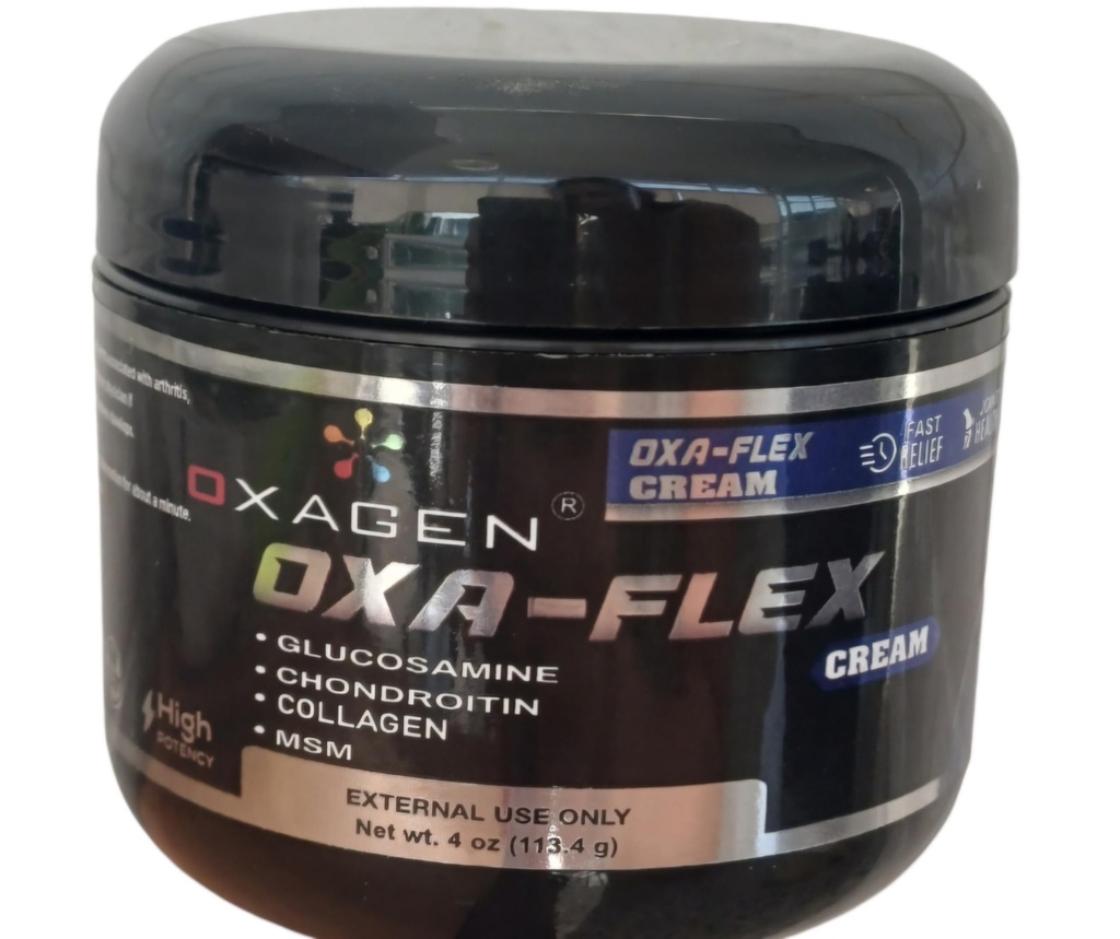OXA-Flex Glucosamine & Chondroitin Cream with MSM & Collagen | 남성 및 여성용 자연적인 크림 | Soothe Joint, Bone & Muscle Pain, Mobility, Relieve Discomfort & Speed Up Healing - 4 Oz