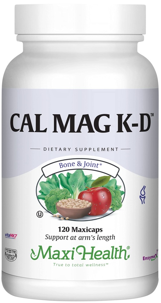Maxi 건강 남성과 여성 500 mg 칼슘 보충 비타민 D3 (2000 IU), 마그네슘 (250 mg) 및 비타민 K2 (150 mcg) - 뼈, 이 및 합동 지원 - 120의 캡슐
