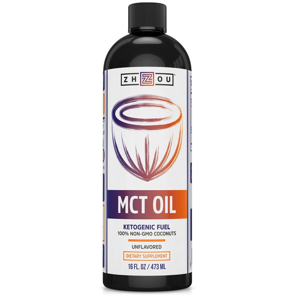ZHOU MCT 기름: 52862: 기름, Unflavored (Btl 플라스틱) 16oz