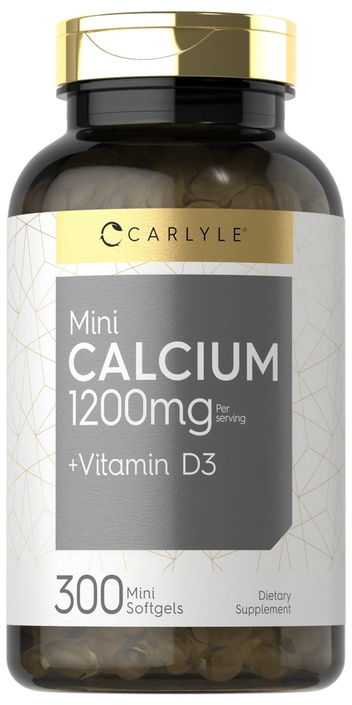 비타민 D3를 가진 Carlyle 칼슘 1200 mg | 300 Softgels | Non-GMO와 글루텐 자유로운 보충교재