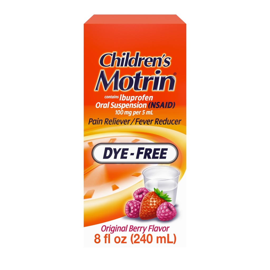 아이들의 Motrin 구두 중단 100mg Ibuprofen 약, NSAID Fever 흡진기 & 고통은 저온 & 독, 염료 자유로운 알콜 자유로운, 베리 맛, 8개 fl. oz로 고통을 위해 의지합니다