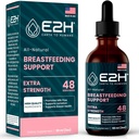 E2H Breastfeeding 보충교재와 Lactation 지원 - 액체 Lactation 보충교재 - Fenugreek, 우유 이틀, Fennel 및 더 많은 것을 포함합니다 - 알콜 없음 - Vegan - 2개 Fl Oz