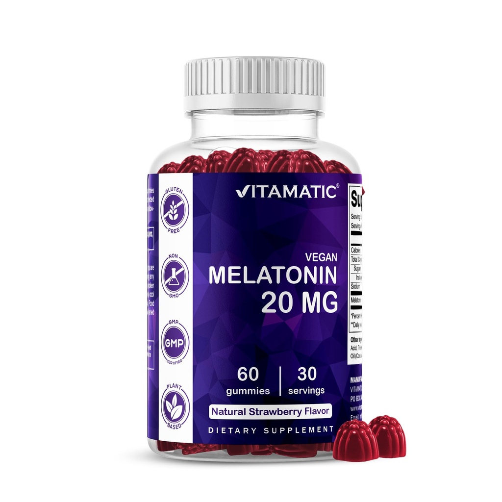 성인을 위한 비공식 Melatonin 20mg Gummies, 30의 서빙 - 60의 조사 - 보충을 형성하는 Non-Habit