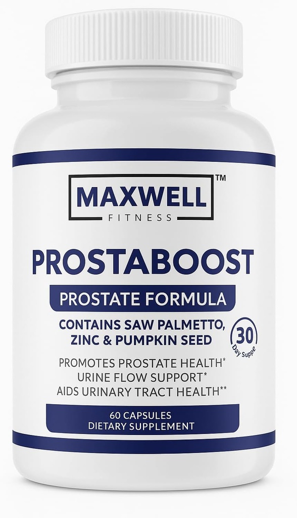 Men Boost Men's Prostate Support with Saw Palmetto, 아연, 셀레늄 및 19 허브 - Urinary Flow & Bladder Control Formula, 60 Veggie Caps