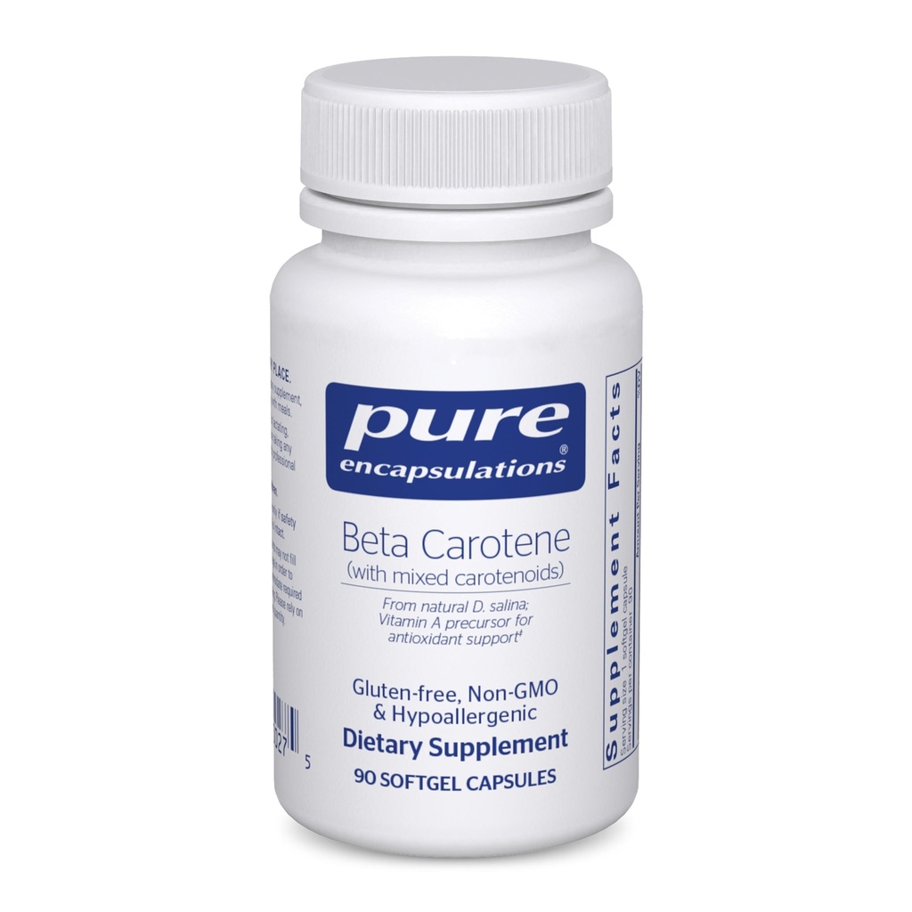 Pure Encapsulations Beta Carotene (혼합 Carotenoids 포함) | Hypoallergenic 산화 및 비타민 A Precursor 보충교재 | 90 Softgel 캡슐