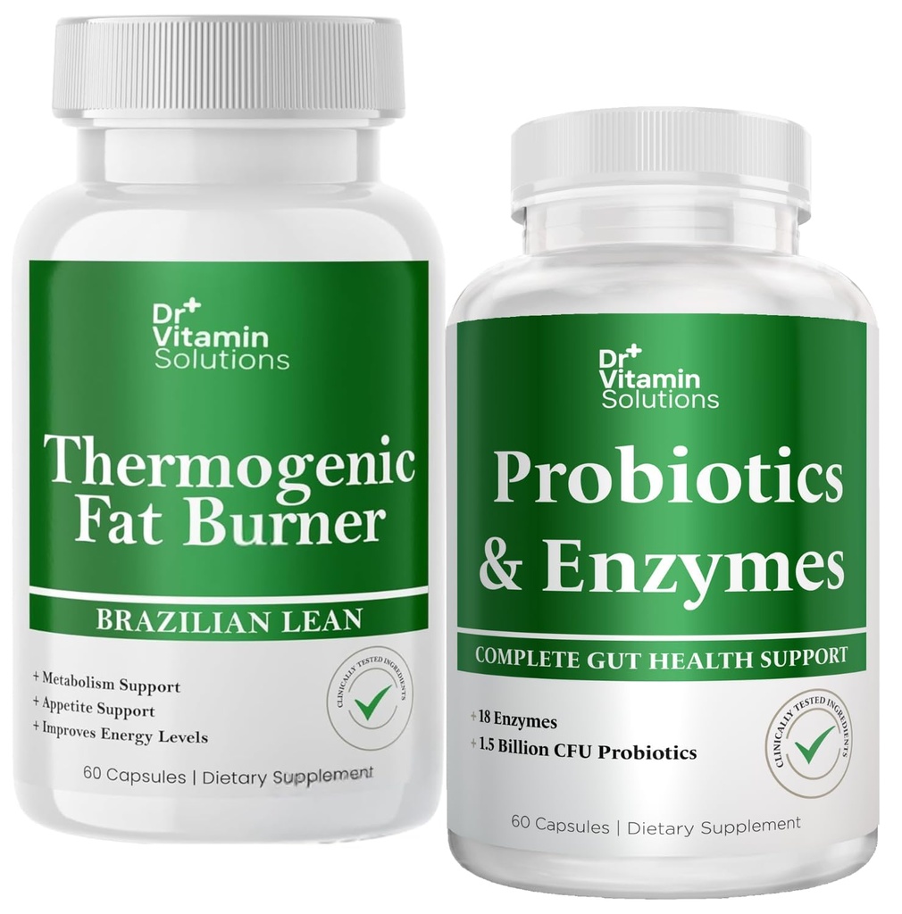 DR VITAMIN SOLUTIONS Thermogenic 뚱뚱한 가열기 & Probiotics Digestive 효소는 여성 & 남자를 위한 소화 건강 & Bloating 기복을 위한 Prebiotics를 가진 효소 효소 - 뭉치 90의 모자