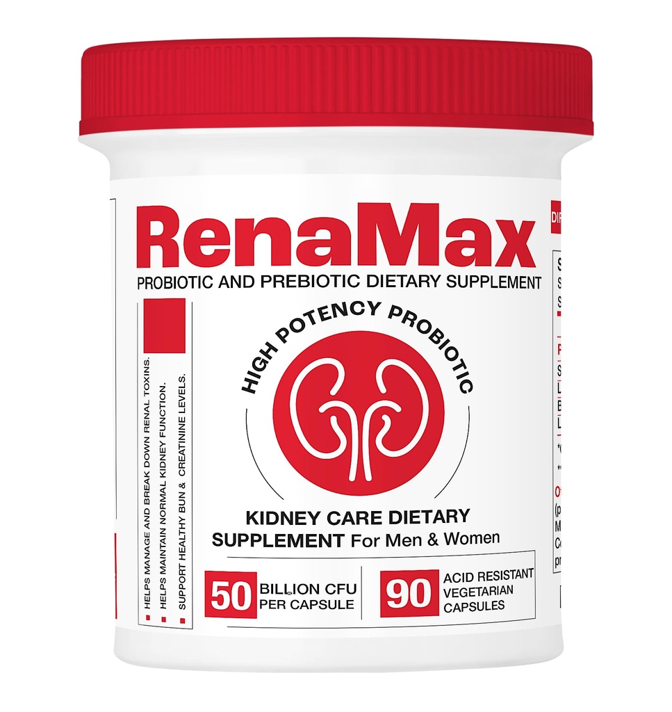 캡슐 Kidney Restores & Kidney Care Supplement - 정상적인 Kidney 기능을 지원하기 위해 Probiotic & Prebiotic 보충 - 캡슐 당 50 억 CFU - 미국 (90 모자 (1 팩)에서 만든