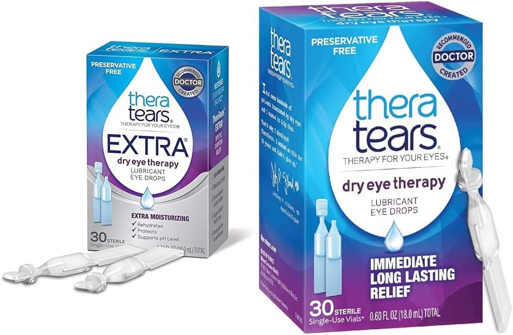 TheraTears 여분 건조한 눈 치료 윤활유 눈 하락 30ct & 건조한 눈 치료 윤활 눈 하락 30 작은 유리병