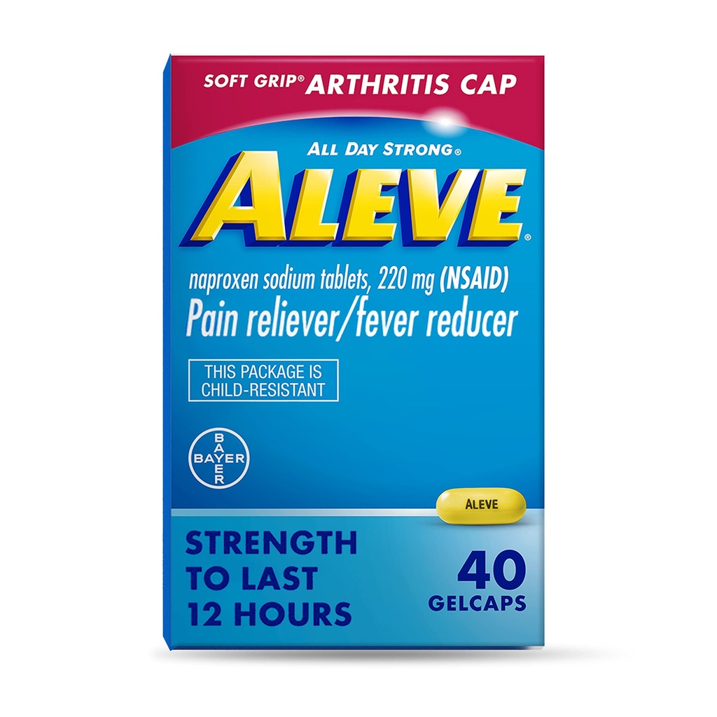 Soft Grip® Cap, Naproxen Sodium, Pain Relief Medicine, 40 Count와 함께 체 젤캡