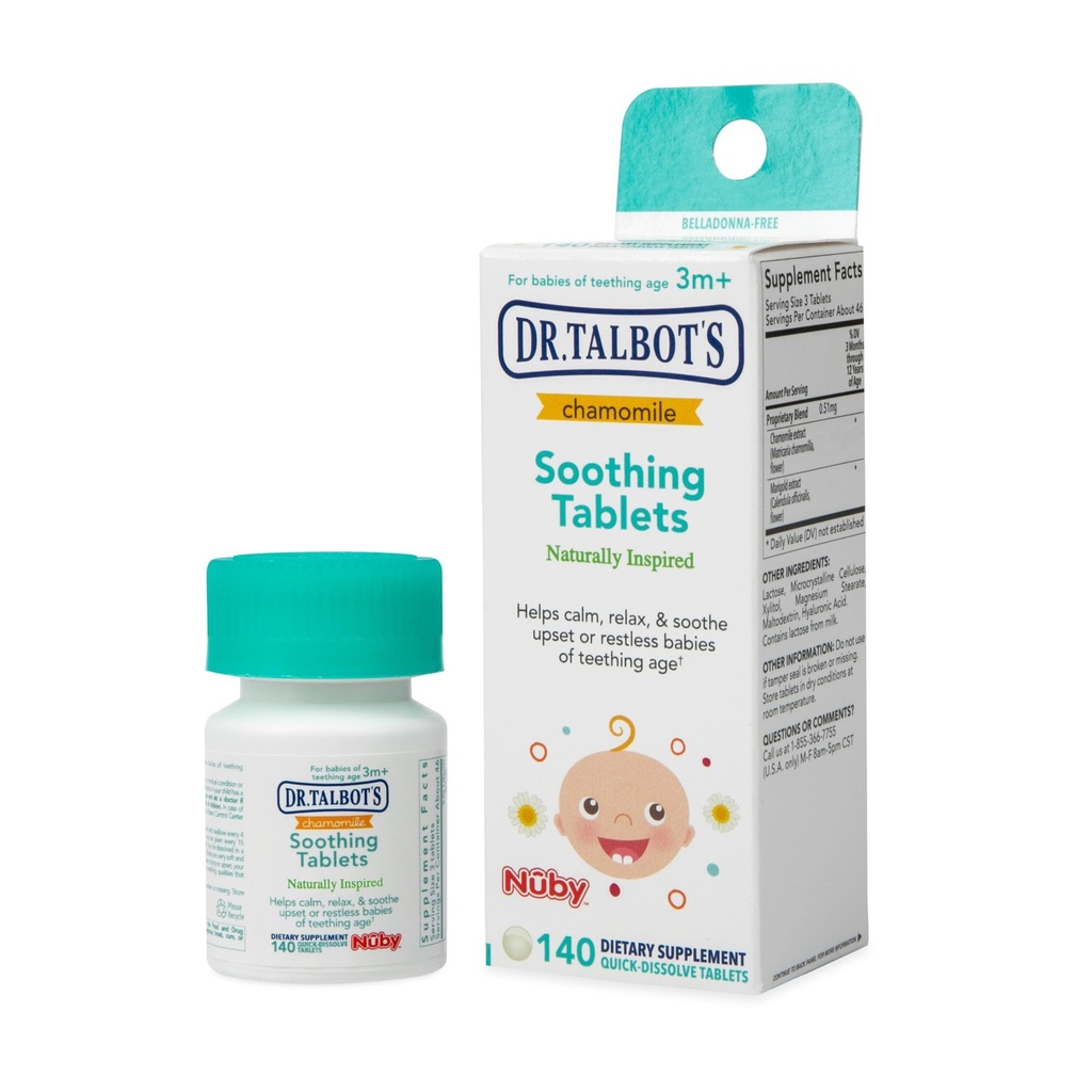 Talbot의 Chamomile Soothing Tablets, 빠른 용해, 140 조사