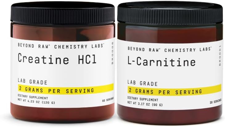 BEYOND RAW 크레아틴 HCL 분말 + L 카르니틴 분말 뭉치