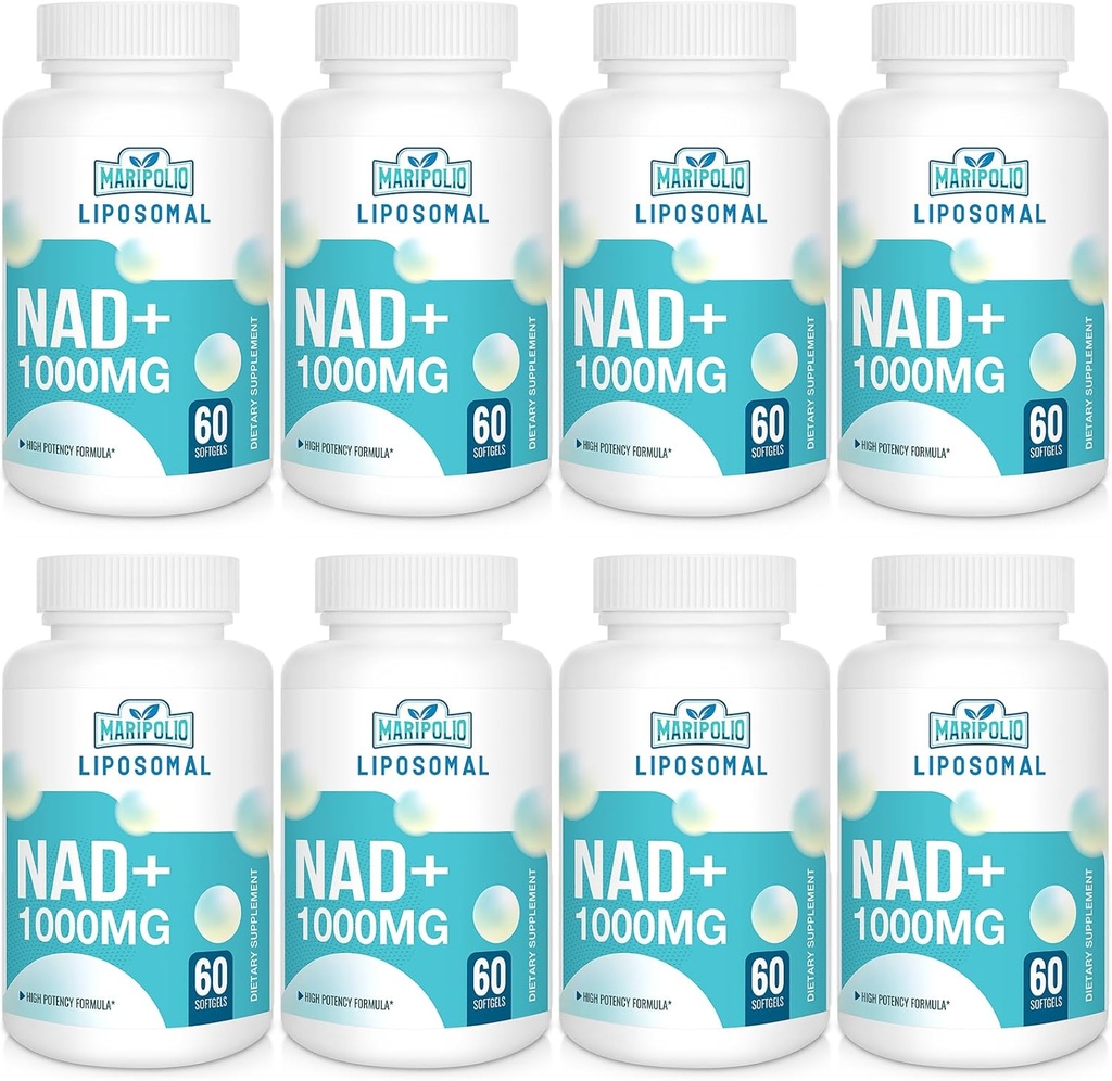 Liposomal NAD+ 보충교재 1000 mg | 가장 높은 NAD Pontecy | 최대 흡수 | 순수한 NAD 보충교재 | 에너지와 DNA 수선, 노후화, 뇌 기능 | 480 Softgels