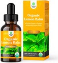 Immune 지원을위한 유기 레몬 balm 잎 액체 추출물 - Mood & Relaxation 지원을위한 레몬 Balm Tincture - 성인 및 어린이 다이어트 보충을위한 유기 Tincture 리프 드롭 - 2OZ - 120 일 공급