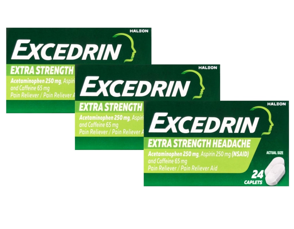 Excedrin 여분 힘 - 24의 모자, 3의 팩