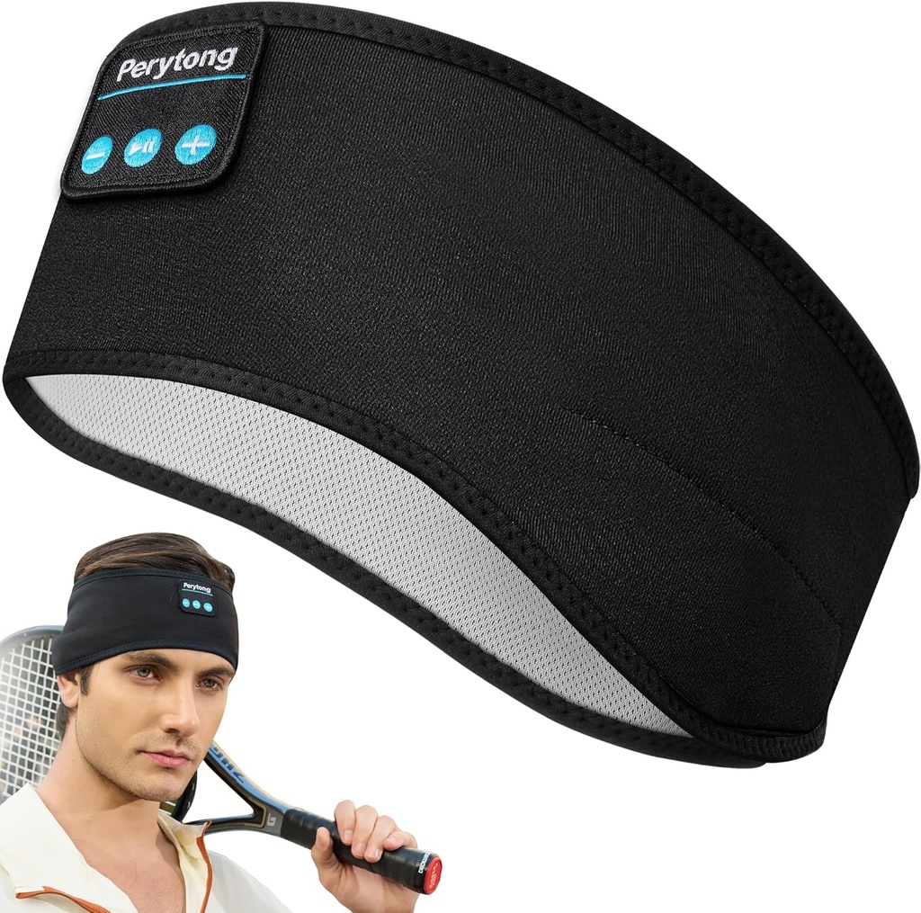 Perytong Sleep 헤드폰 무선, Bluetooth 스포츠 헤드폰 헤드폰 Ultra-Thin HD 입체 음향 스피커, Unisex, 잠자기, 운동, 조깅, 요가, 불면증, 항공 여행, 명상을 위해 완벽한