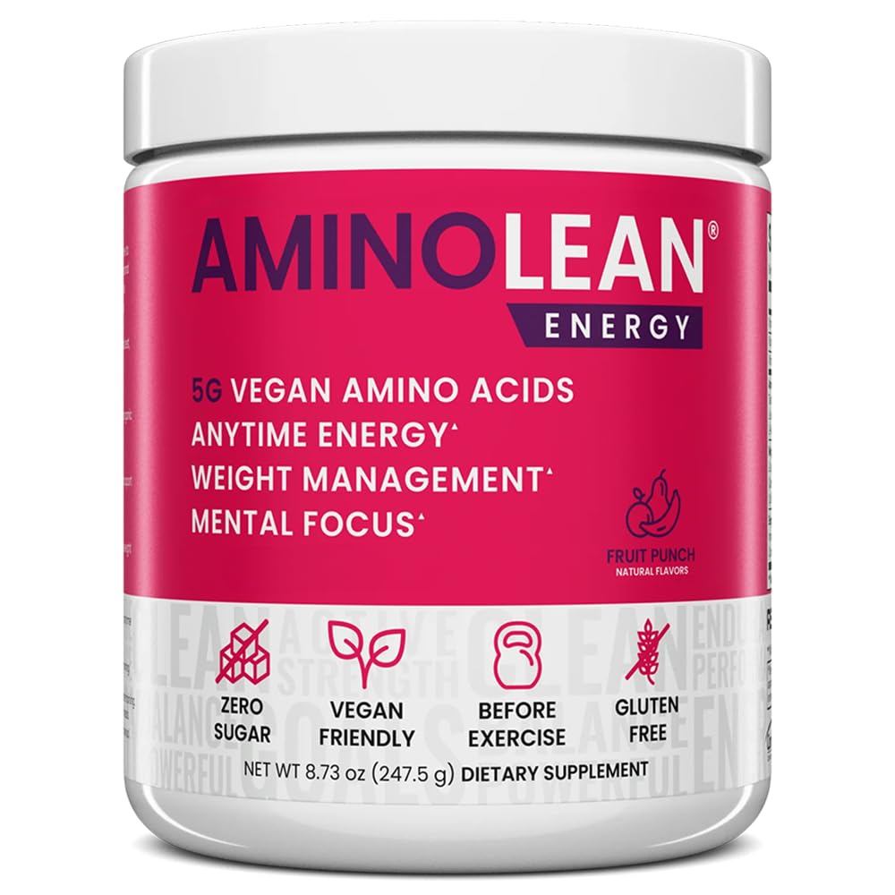 RSP NUTRITION AminoLean Pre 운동 분말, Vegan BCAA 아미노산, 자연적인 카페인, 남자 & 여자, 30 봉사를 위한 Preworkout 부스트를 가진 아미노산 에너지 & 무게 관리
