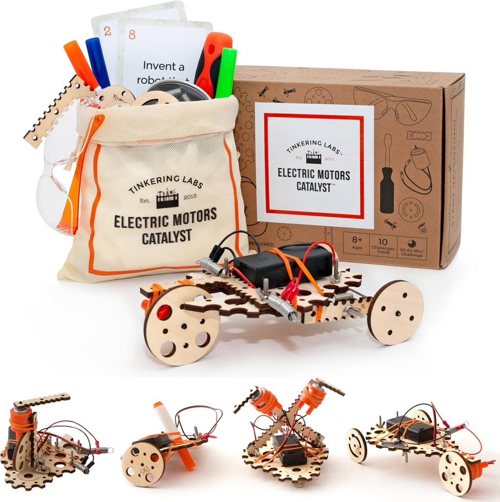 로봇 공학 키트 | 과학자에 의해 설계된 | 50 Plus 부품 | 10 Plus STEM Projects for Kids 8 to 12 | Learn Electronics, Science | Grow Creativity, Grit | DIY Inventor Toy Gift