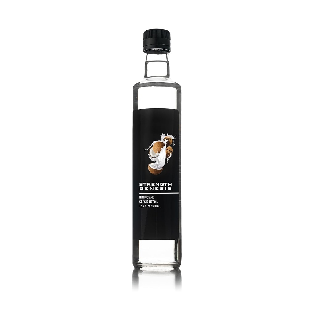 프리미엄 MCT 오일 높은 옥탄 C8 C10 MCT 오일 500ML BPA 무료 유리 병 | 최고의 MCT Keto 커피, 차, 스무디 | 순수 MCT 코코넛 오일 60 % C8 40 % C10 비 GMO 코코넛 글루텐 무료 불멸