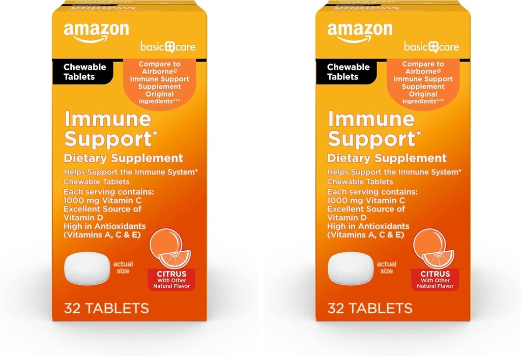 Basic Care Immune Support Citrus Chew Tablets, 32 개 (팩 2)