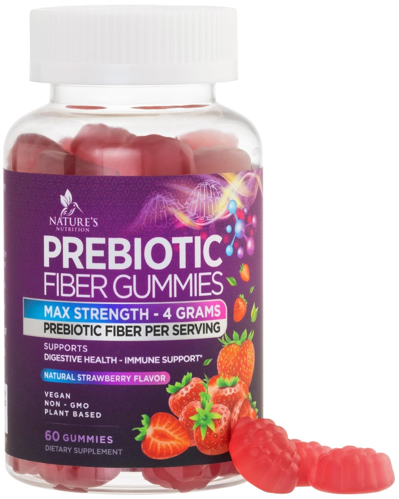 성인을 위한 섬유 Gummies, 매일 4g 거미 섬유 보충교재, Prebiotic 거미 소화기 건강 지원 - 식물에 의하여 근거한 가용 섬유 Chews, Prebiotics 지원 정규성 & 소화 비 GMO - 60 Gummies