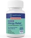WELMATE - 알레르기 구호 - Fexofenadine HCl 180 mg - 24 시간 논-Drowsy Antihistamine - Sneezing - Runny Nose - Itchy Eyes, Nose & Throat - 알레르기 항체 정제 - 100 개