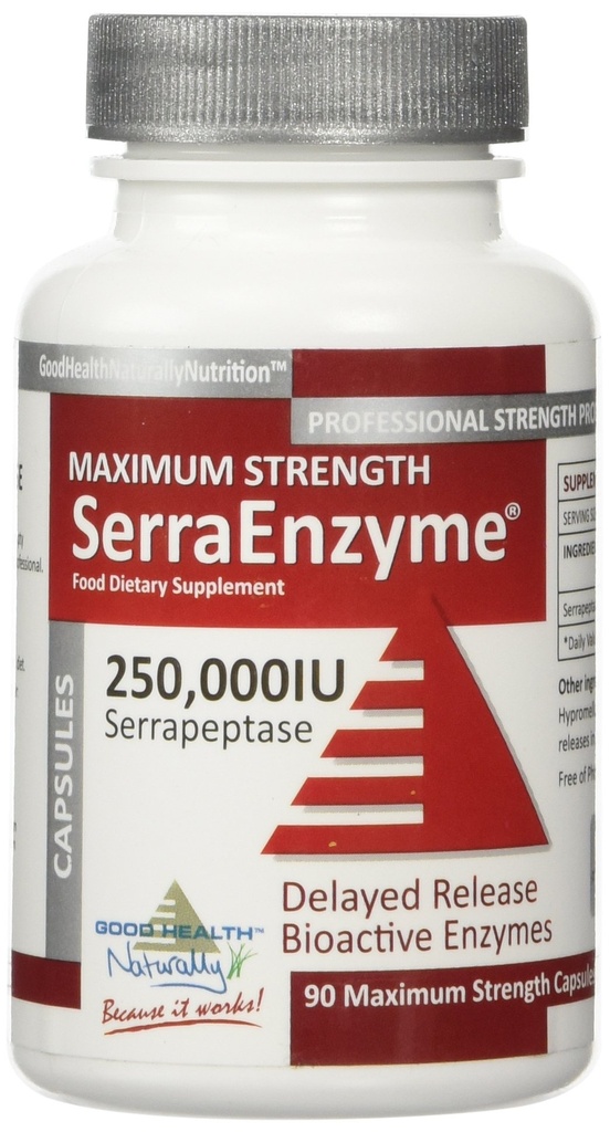 Serra Enzyme Serrapeptase 보충교재 - 명확한 덩굴 및 Sinuses, Proteolytic, 소화 Cleanse | 250,000 IU - 최대 힘 | 90 캡슐