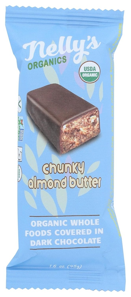 Nellys 유기 유기 다크 초콜릿 Chunky 알몬드 버터 바, 1.6 Oz